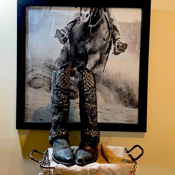 Ferrini Ladies Boots 7.5 grey leather - Picture 1 of 3